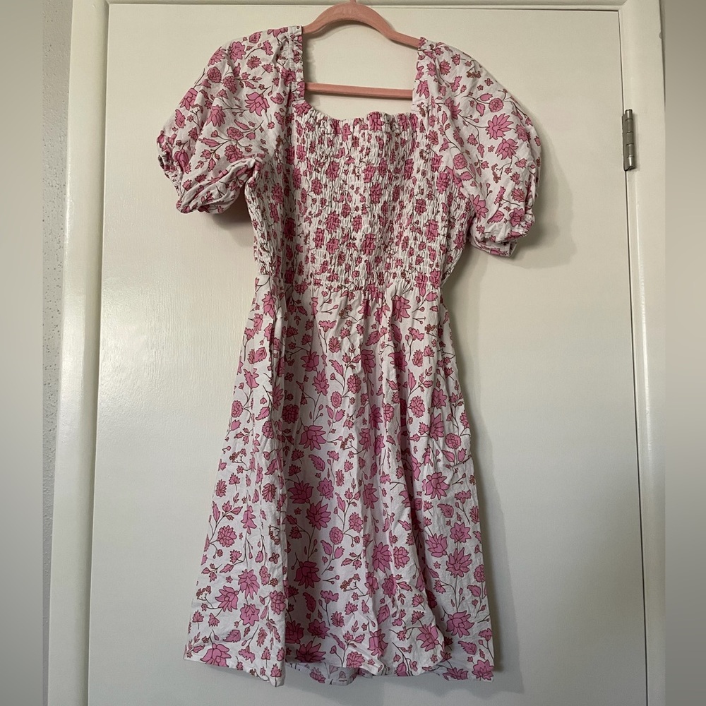 Universal Thread Pink and White Smocked Dress